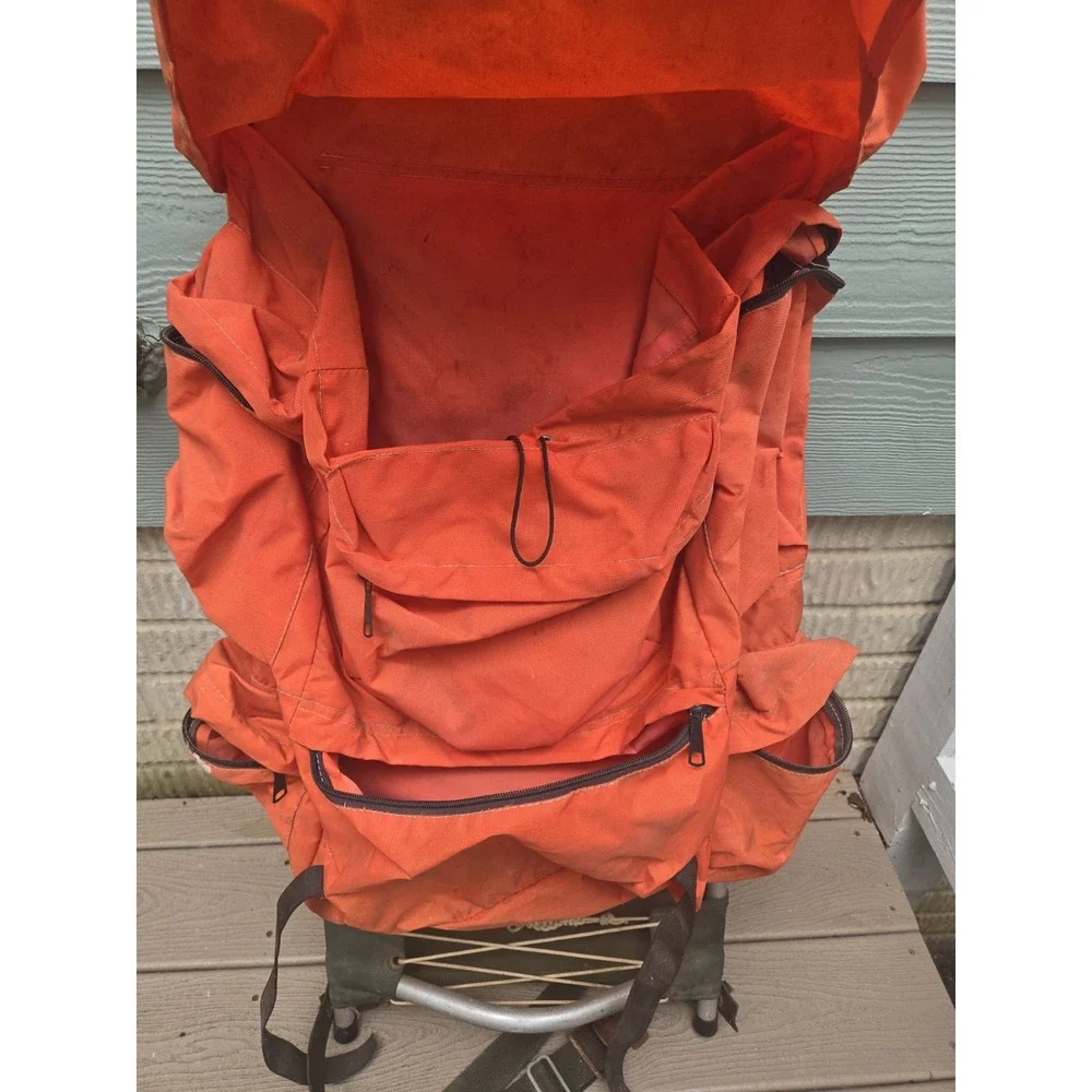 Skyline Camp Trail  External Frame Hiking Backpack, Orange  VTG